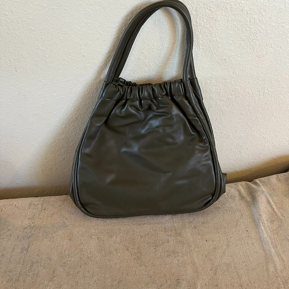 Lulu Dharma Olive Green Pleated Gathered Travel Tote
